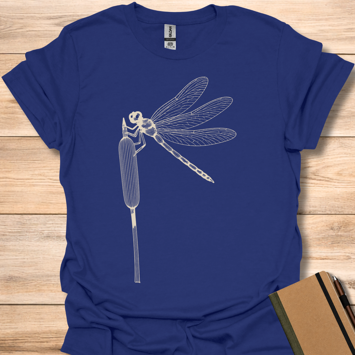 Dragonfly Line Art - Navy