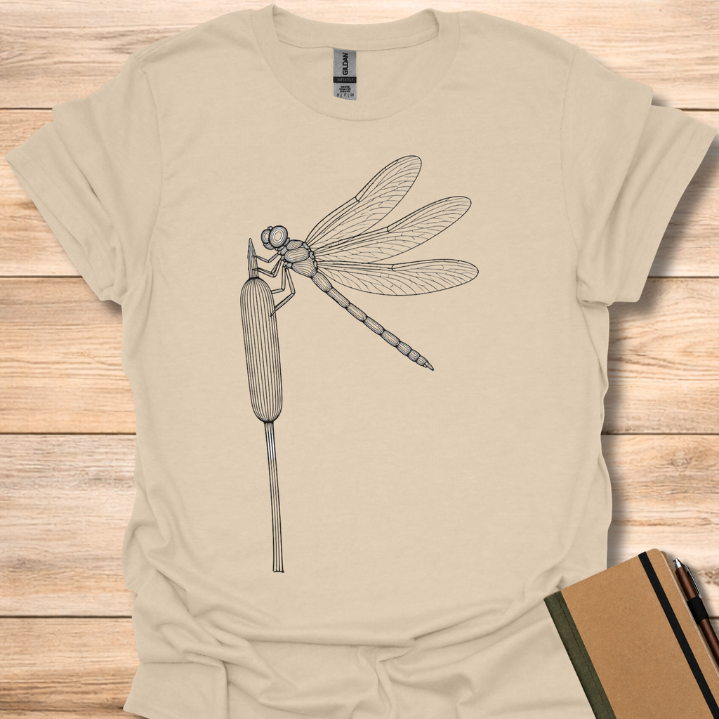 Dragonfly Line Art - Sand