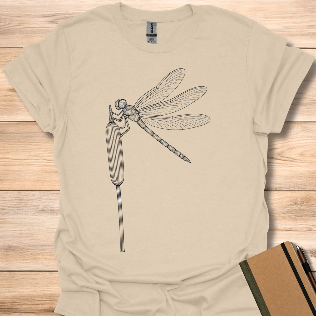 Dragonfly Line Art - Sand