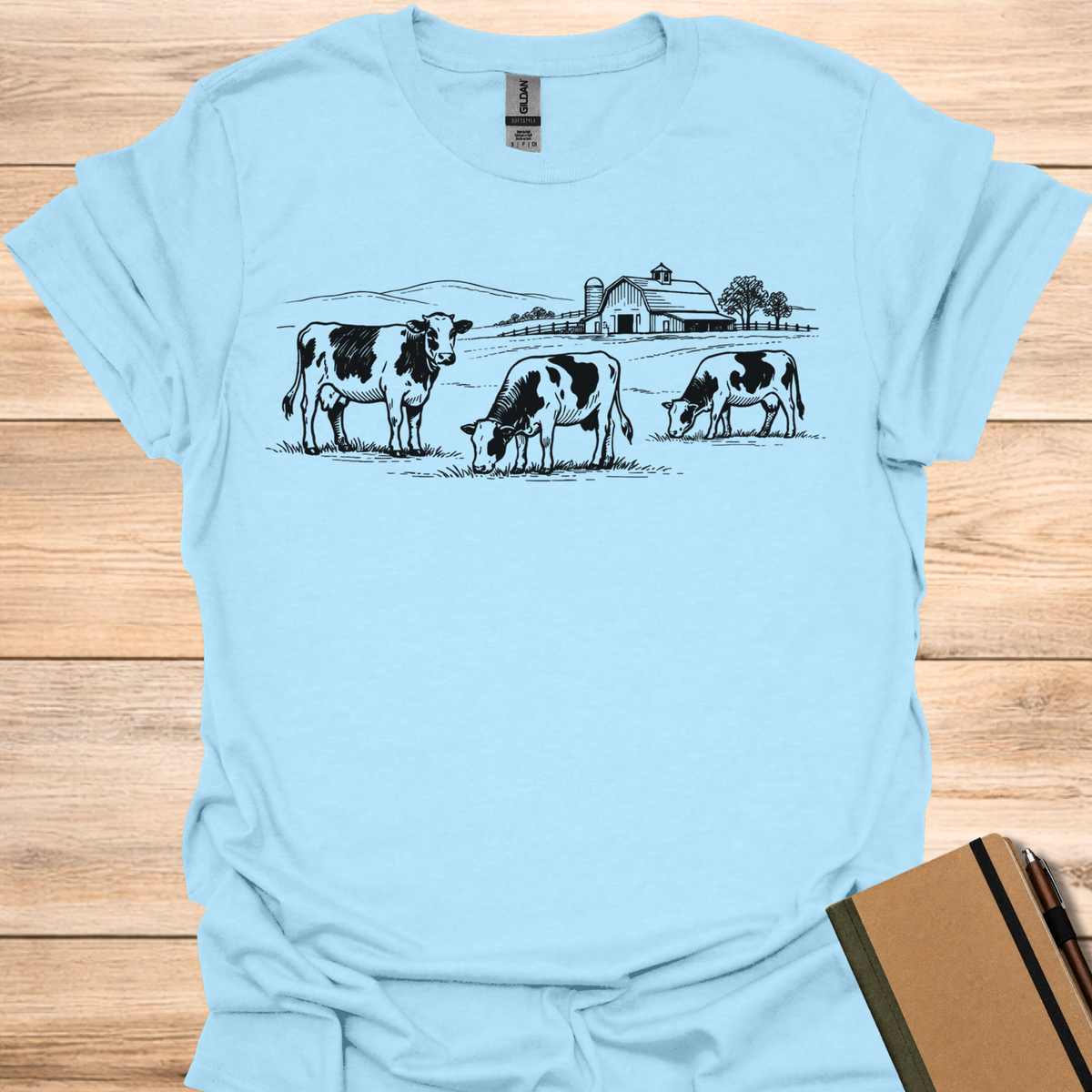 Farm Scene - Light Blue