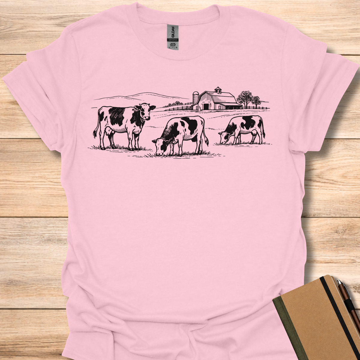 Farm Scene - Light Pink