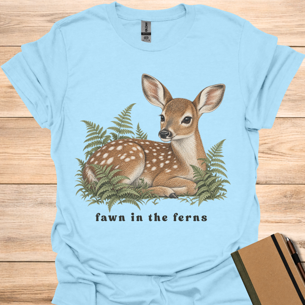 Fawn In The Ferns - Light Blue