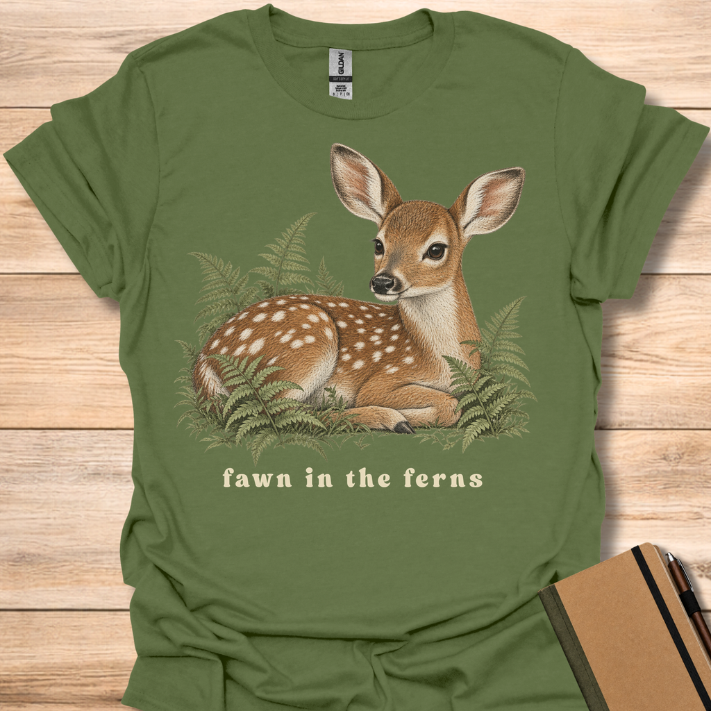 Fawn In The Ferns - Military Green