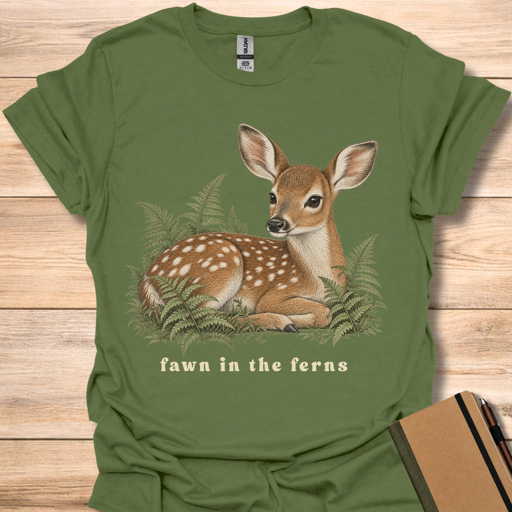 Fawn In The Ferns - Military Green