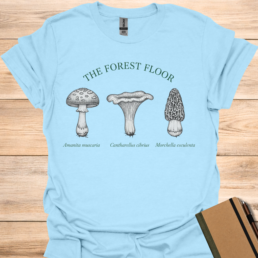 Forest Floor Mushrooms - Light Blue