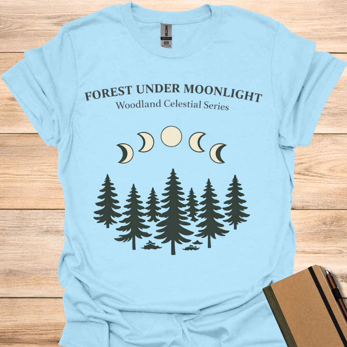 Forest Under Moonlight - Light Blue