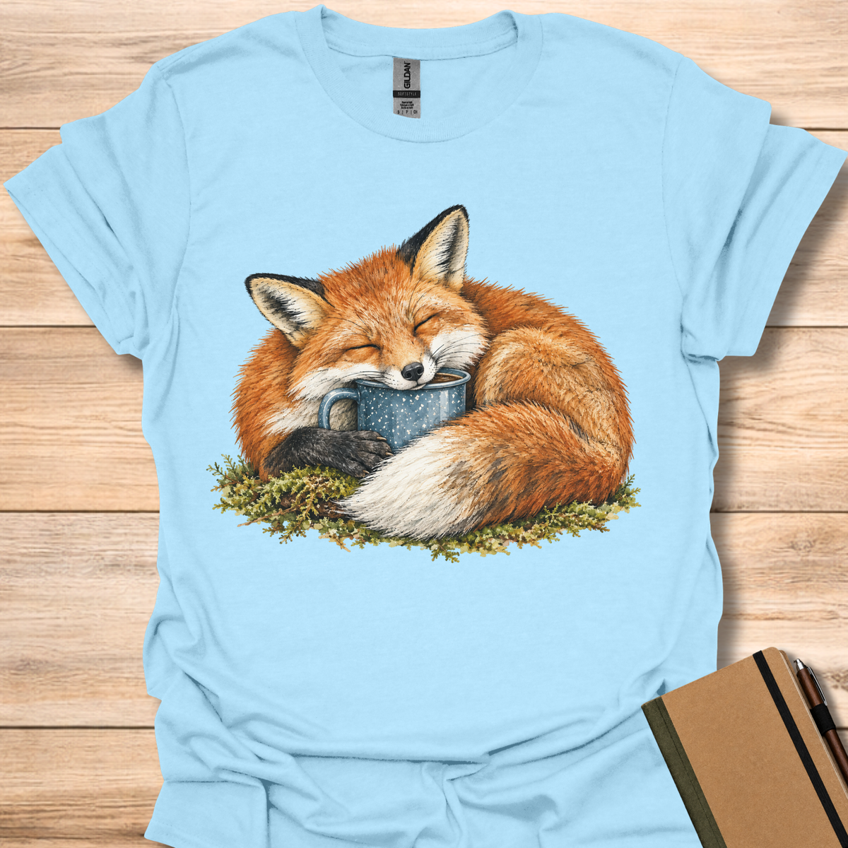 Fox And Camp Mug - Light Blue