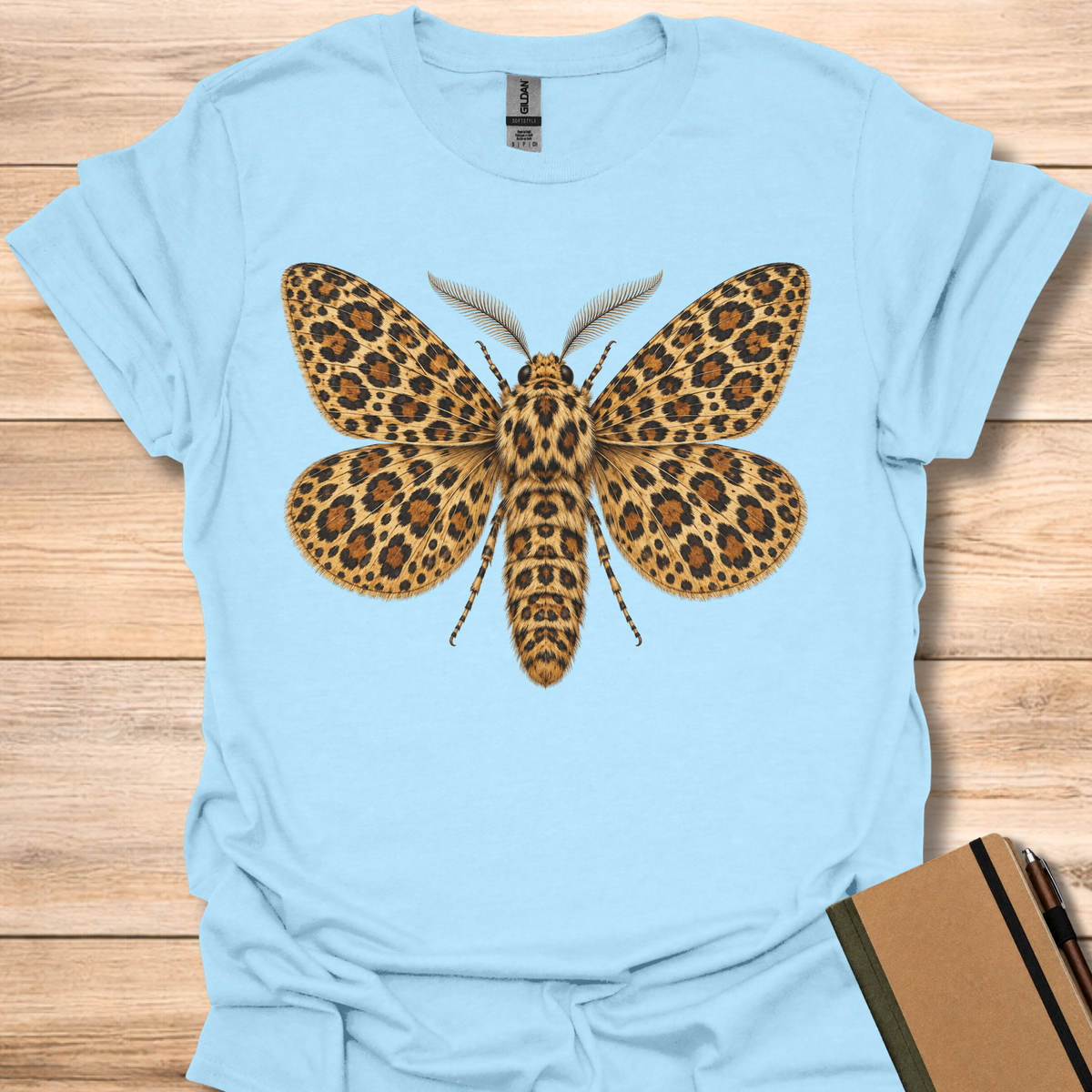 Giant Leopard Moth Leopard Print - Light Blue