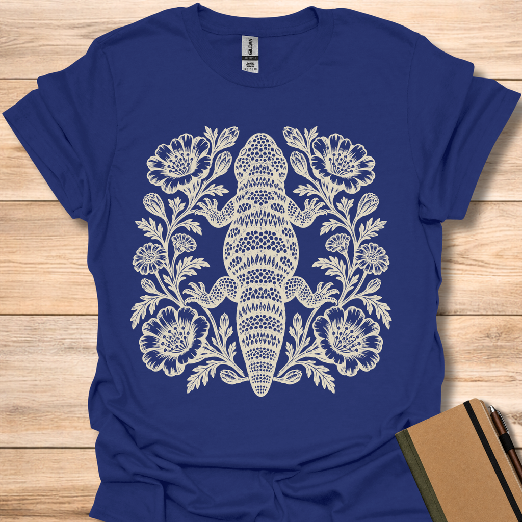 Gila Monster Block Print - Navy