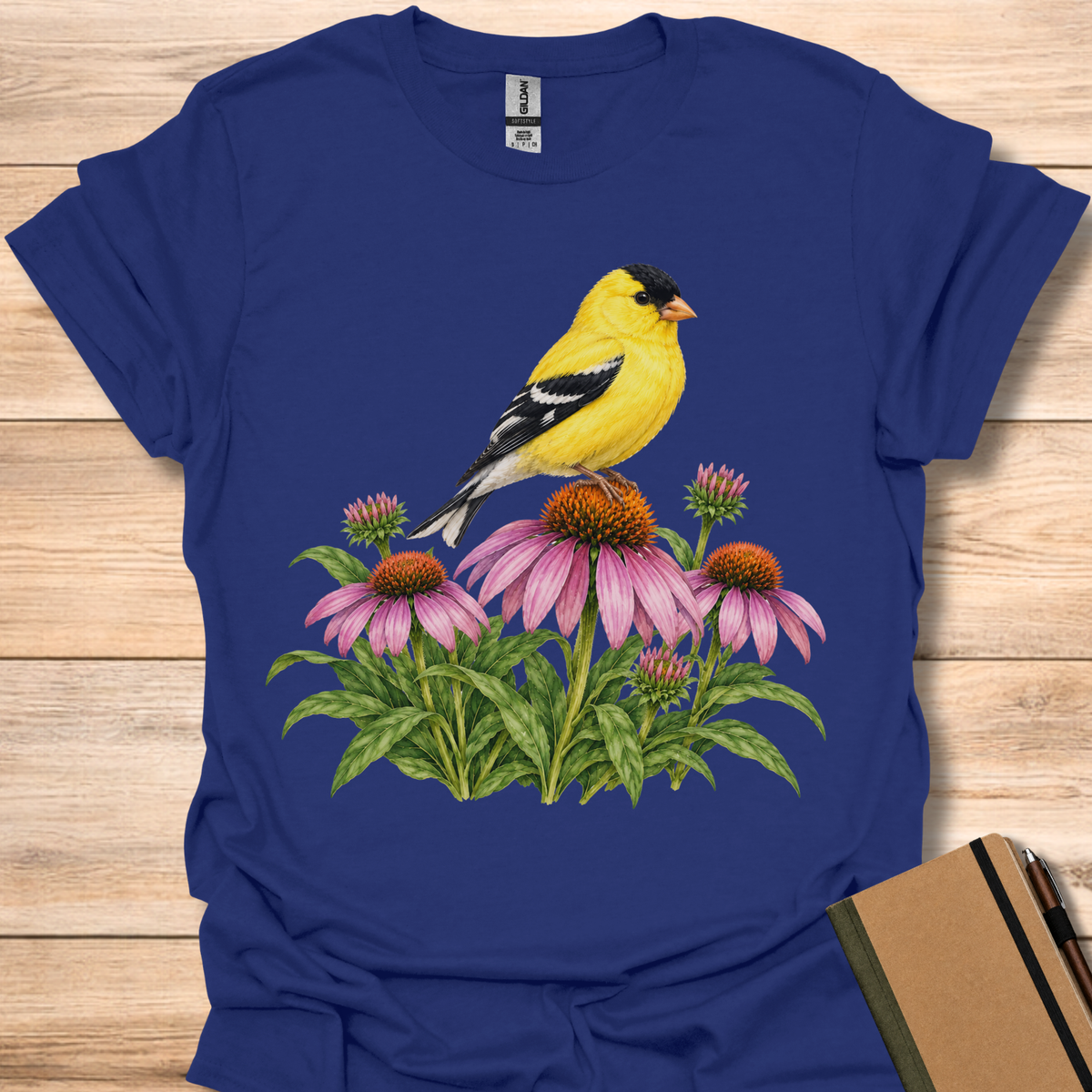 Goldfinch On Purple Coneflower - Navy