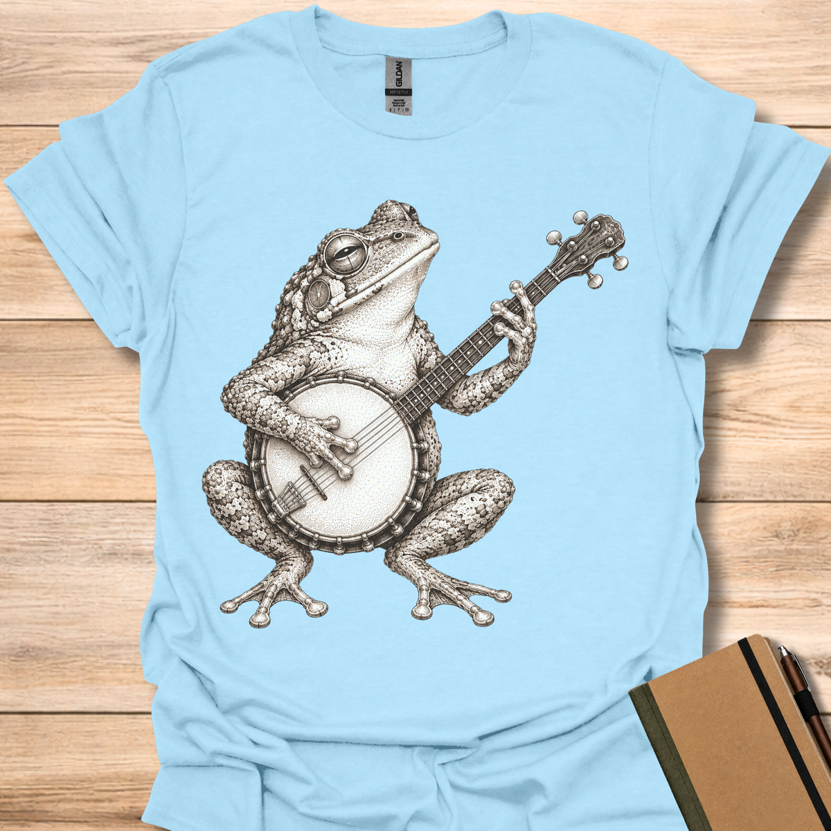 Gray Treefrog On Banjo - Light Blue