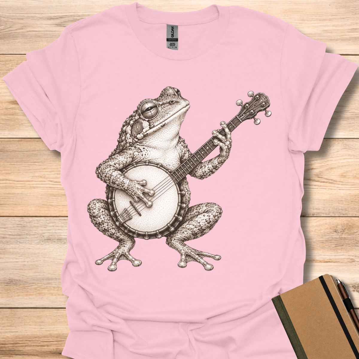 Gray Treefrog On Banjo - Light Pink