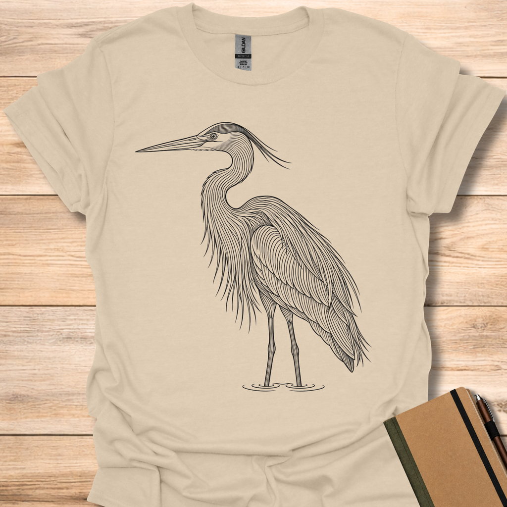 Great Blue Heron Line Art - Sand