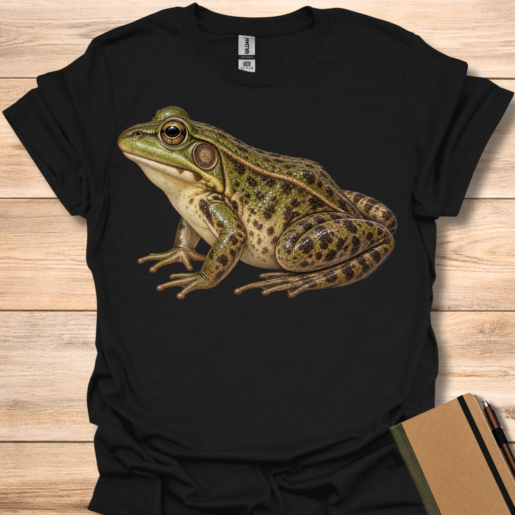 Green Frog Portrait - Black