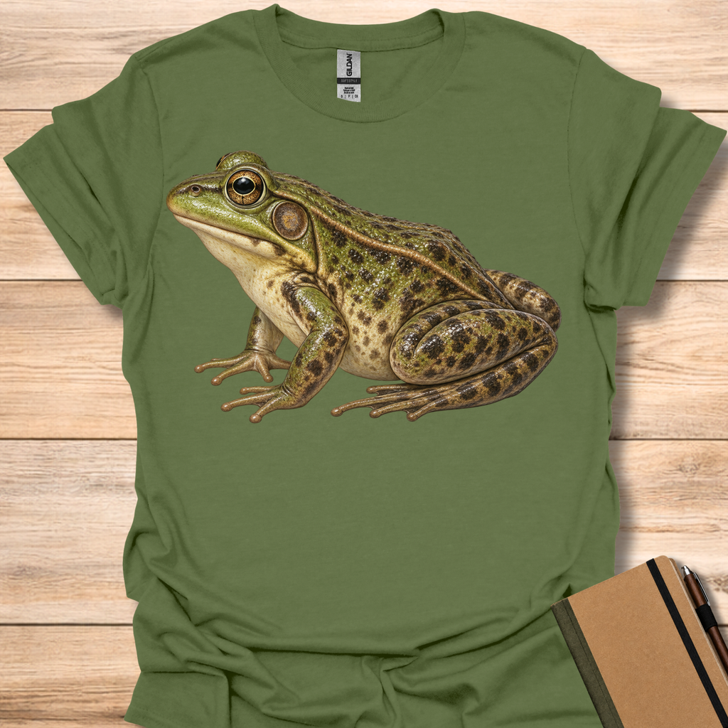 Green Frog Portrait - Military Green