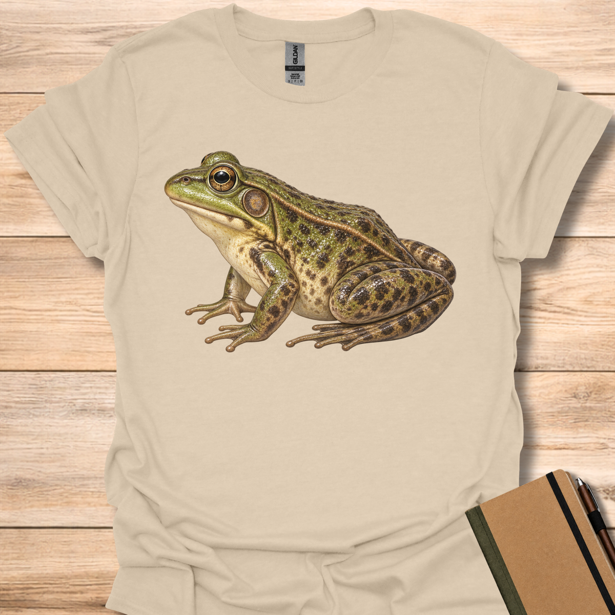 Green Frog Portrait - Sand