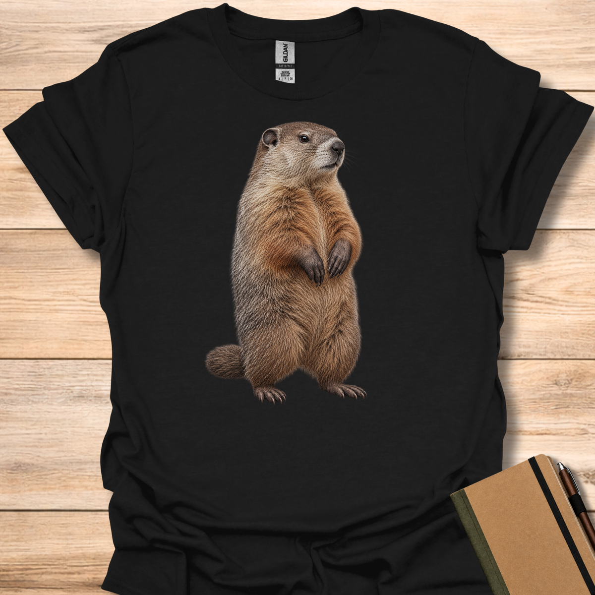 Groundhog Portrait - Black
