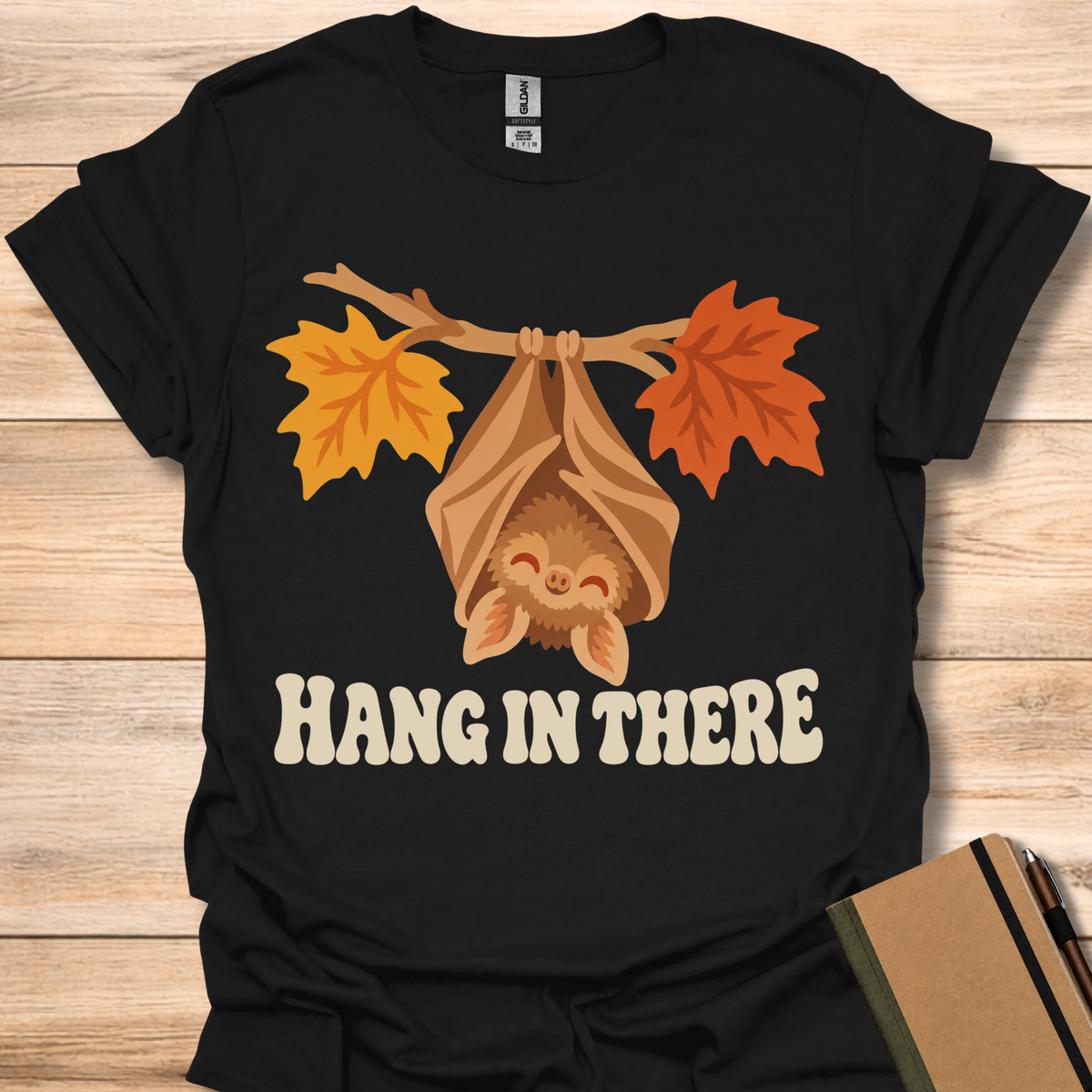 Hang In There Bat - Black