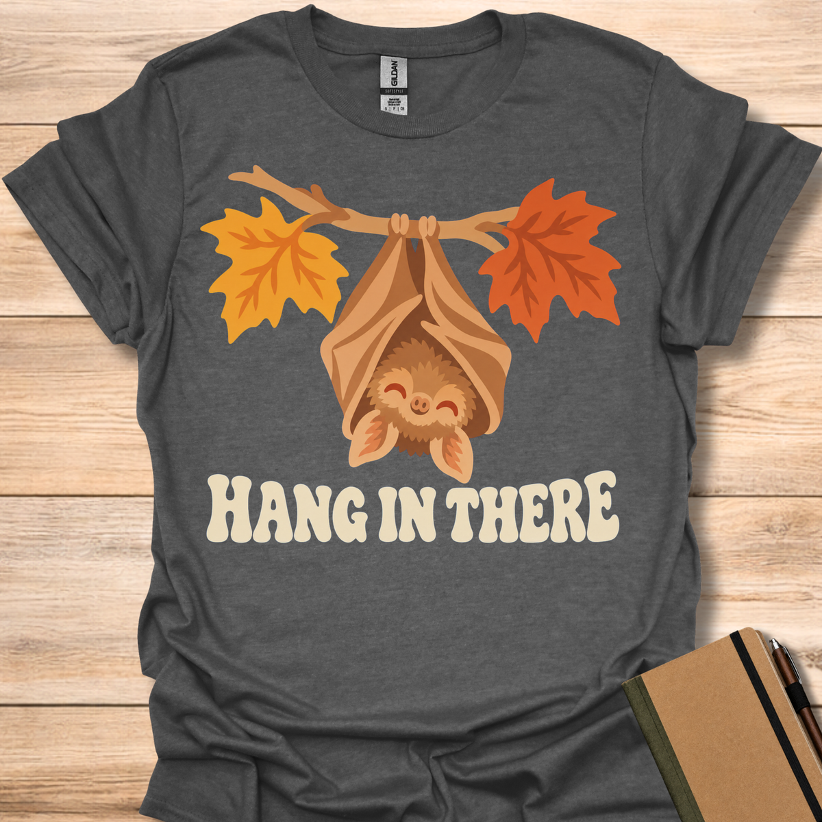 Hang In There Bat - Dark Heather