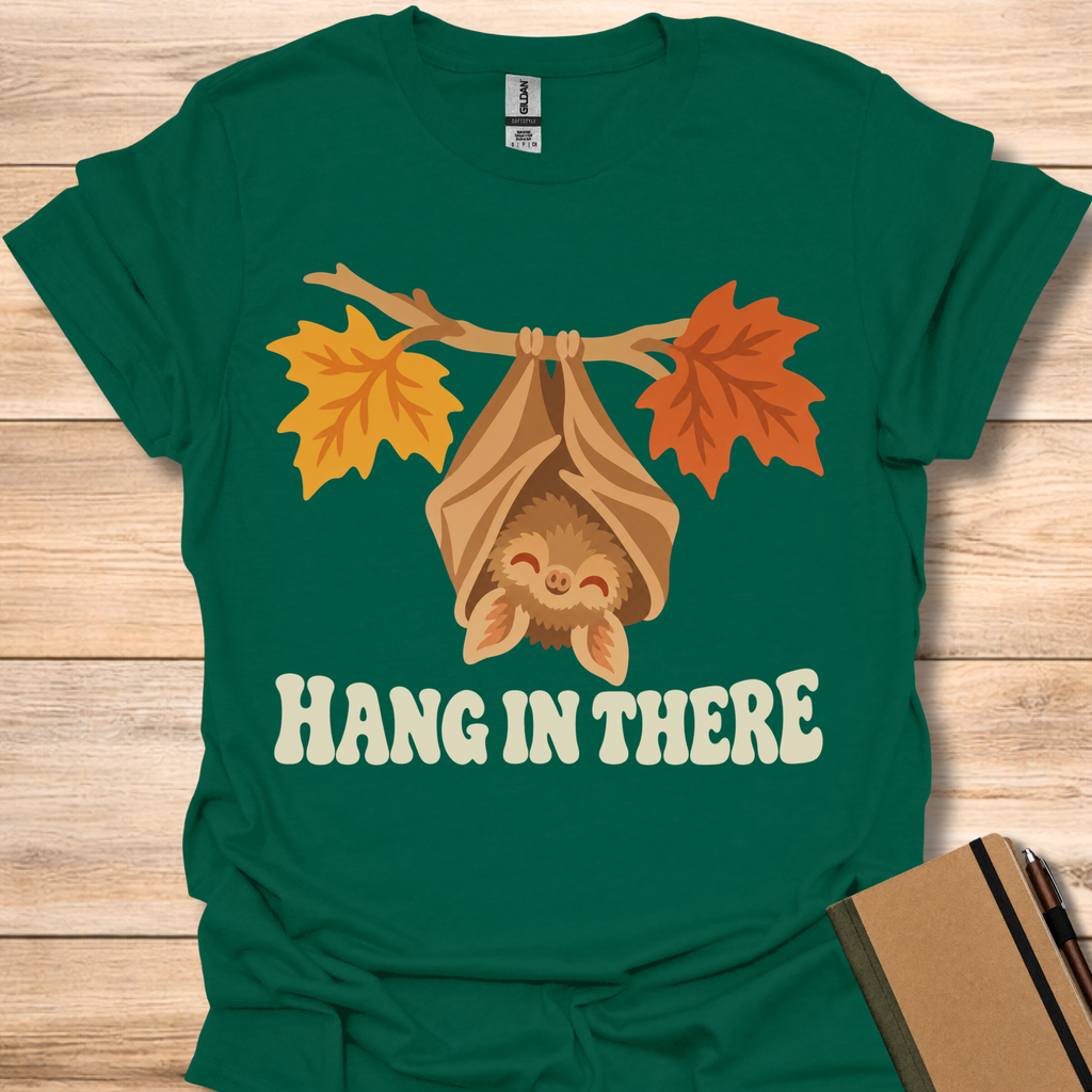 Hang In There Bat - Forest Green