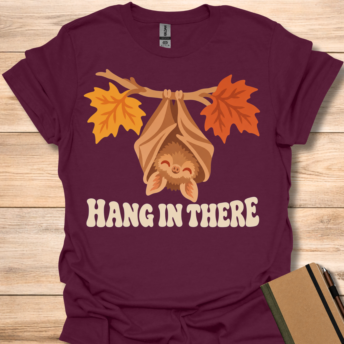 Hang In There Bat - Maroon