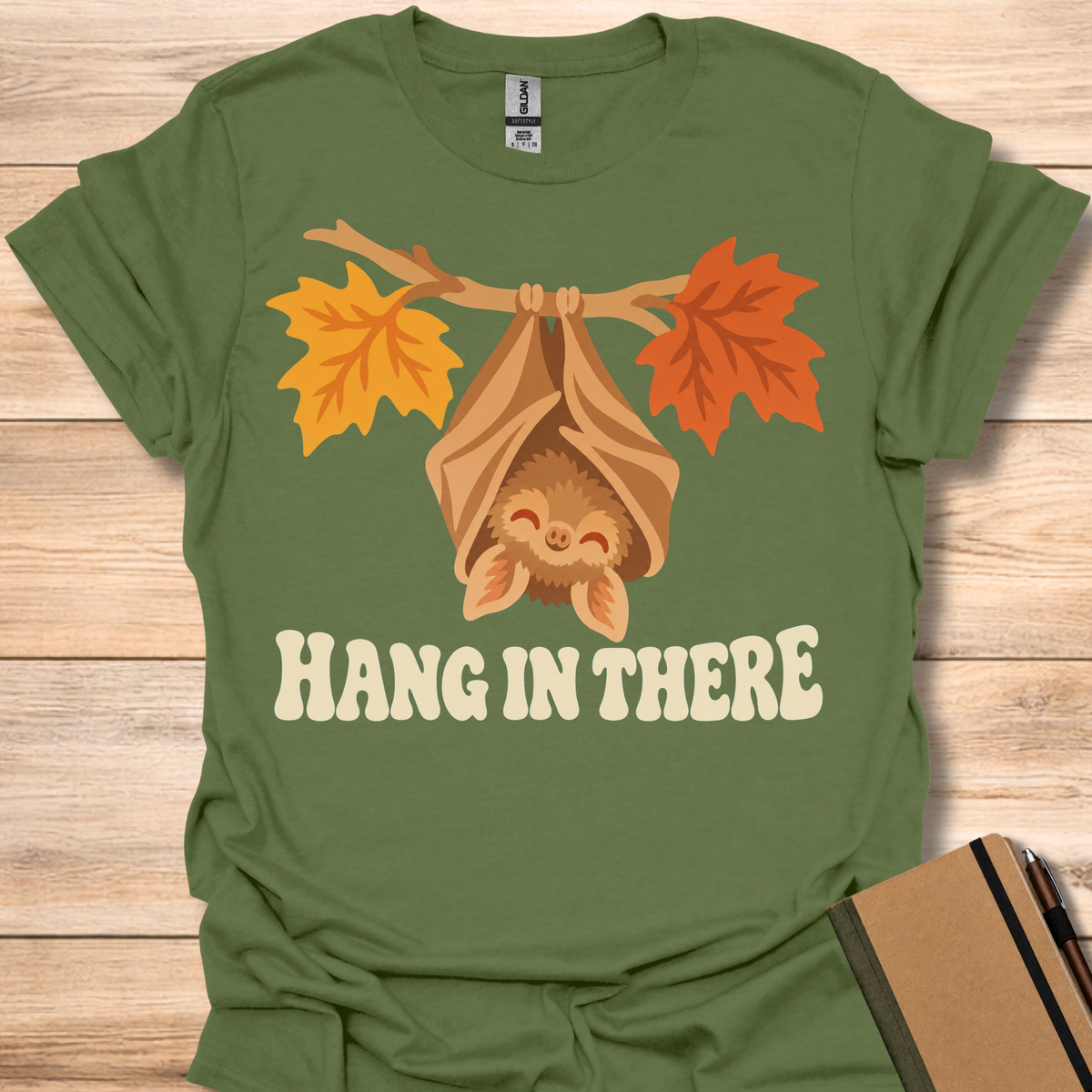 Hang In There Bat - Military Green