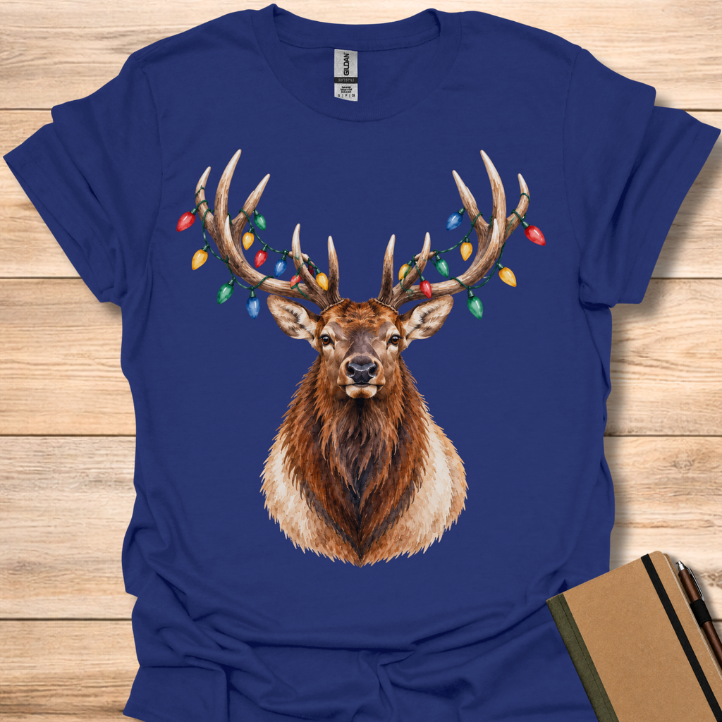 Holiday Elk Watercolor - Navy