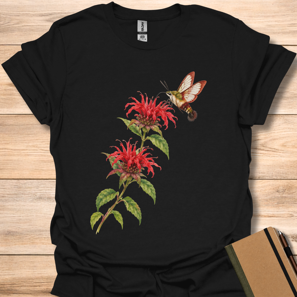 Hummingbird Clearwing On Bee Balm - Black