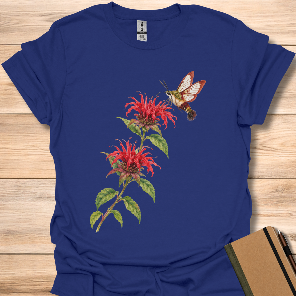 Hummingbird Clearwing On Bee Balm - Navy