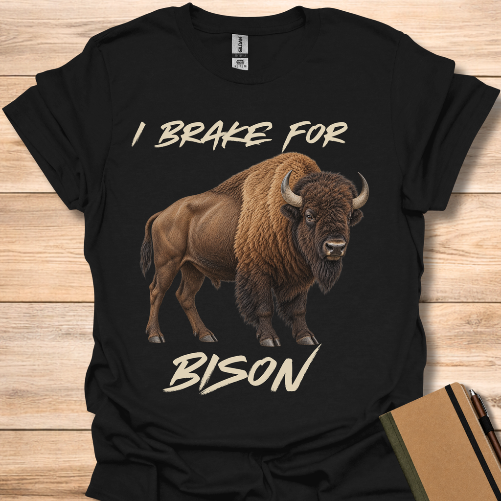 I Brake For Bison - Black