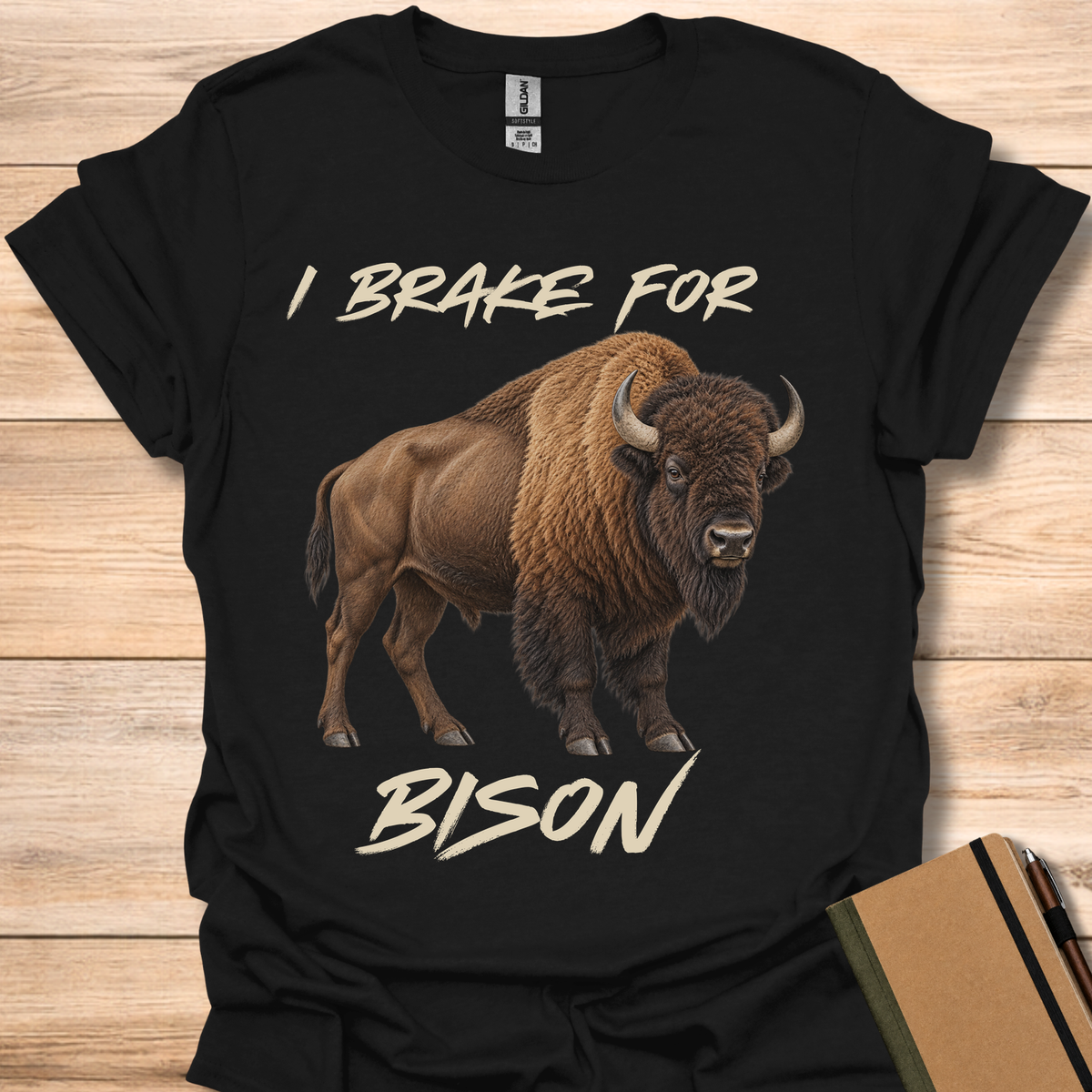 I Brake For Bison - Black