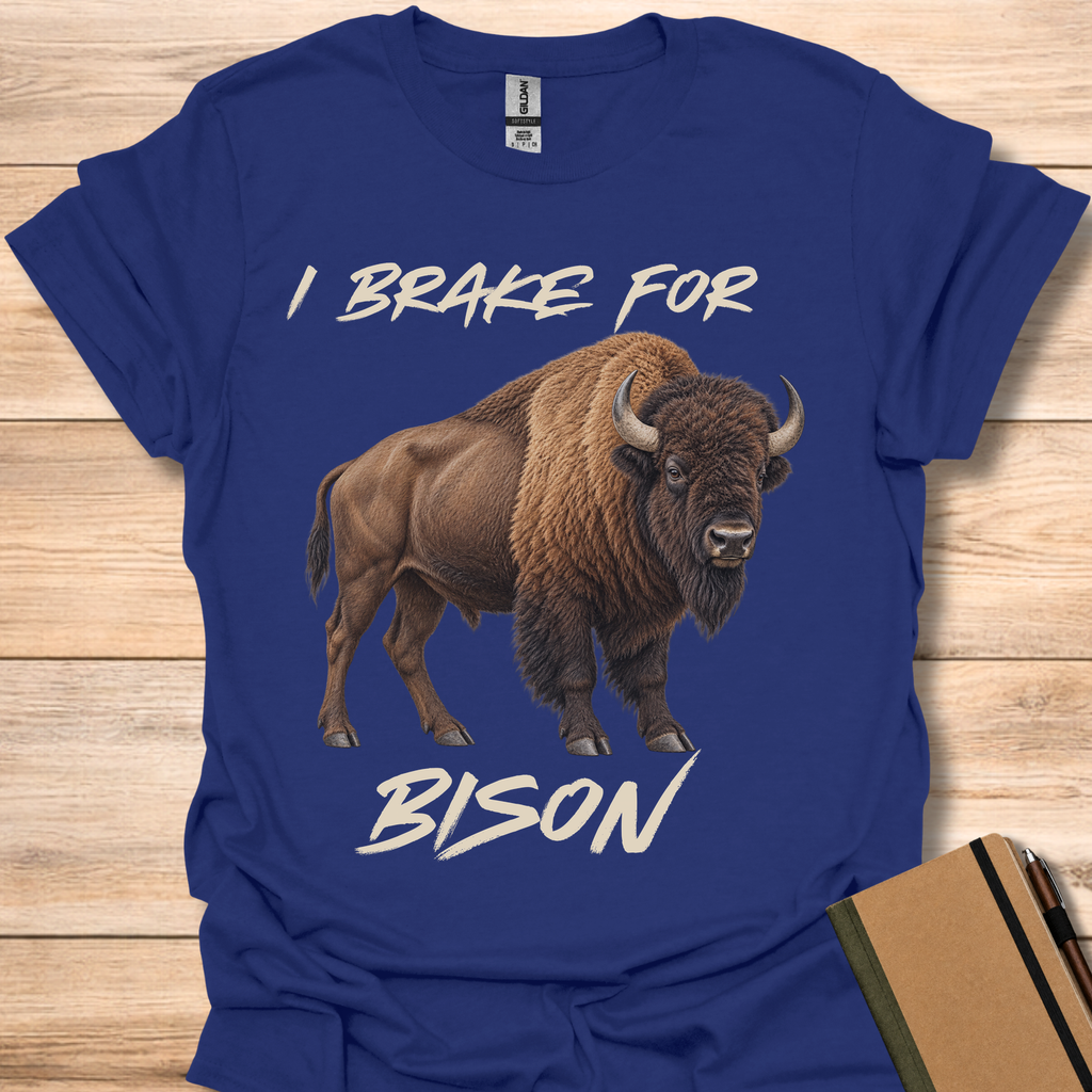 I Brake For Bison - Navy