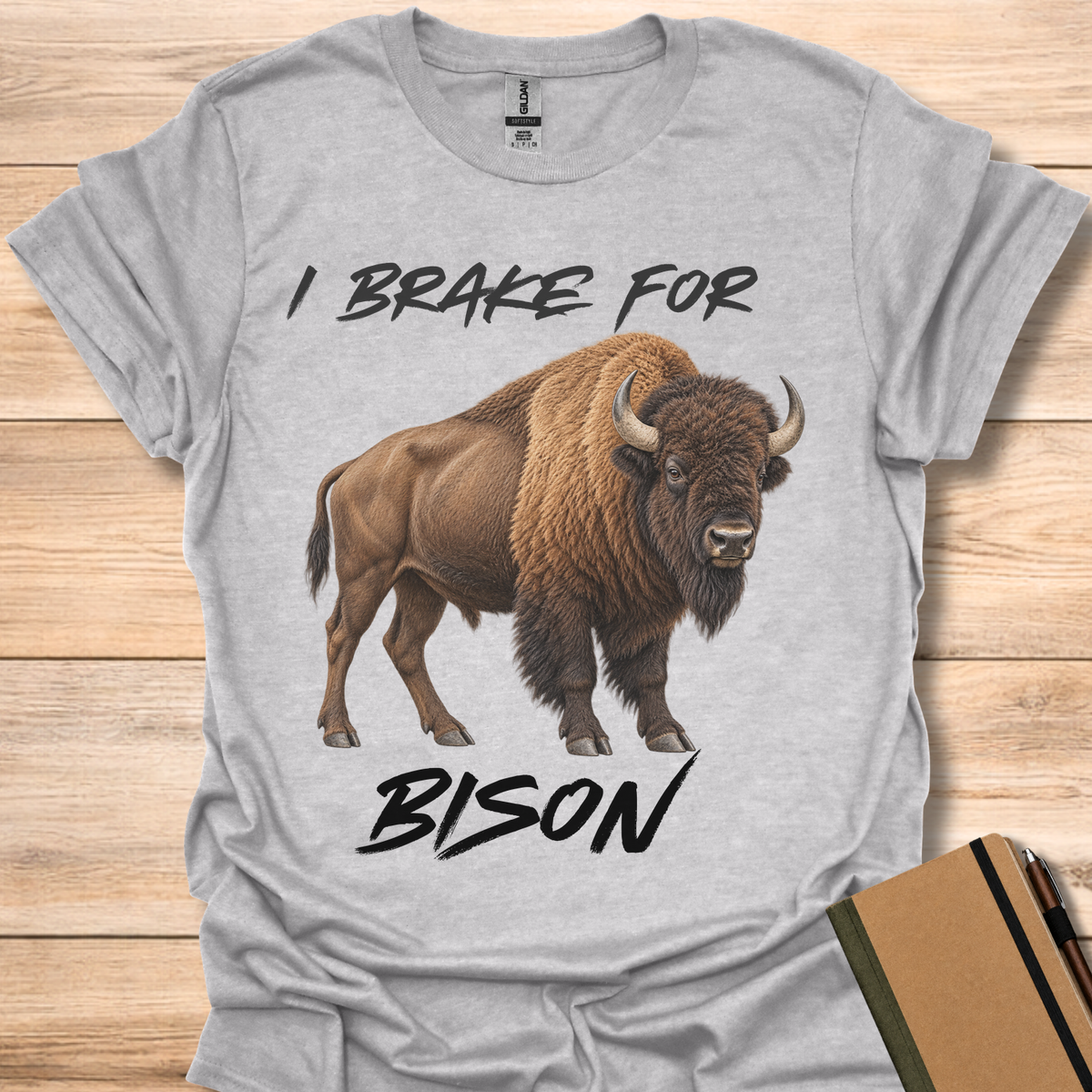I Brake For Bison - Sport Grey