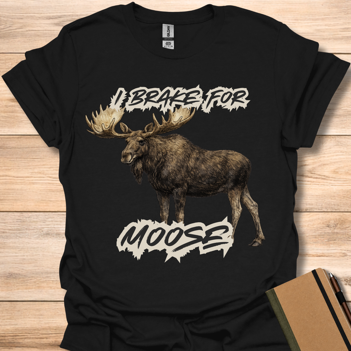 I Brake For Moose - Black