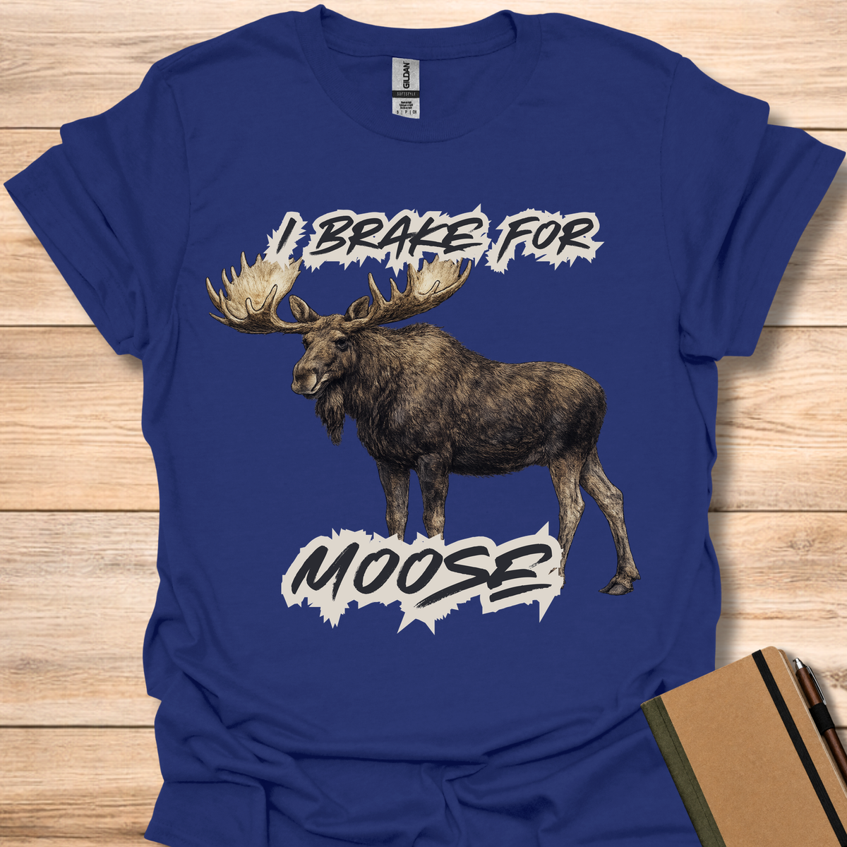 I Brake For Moose - Navy