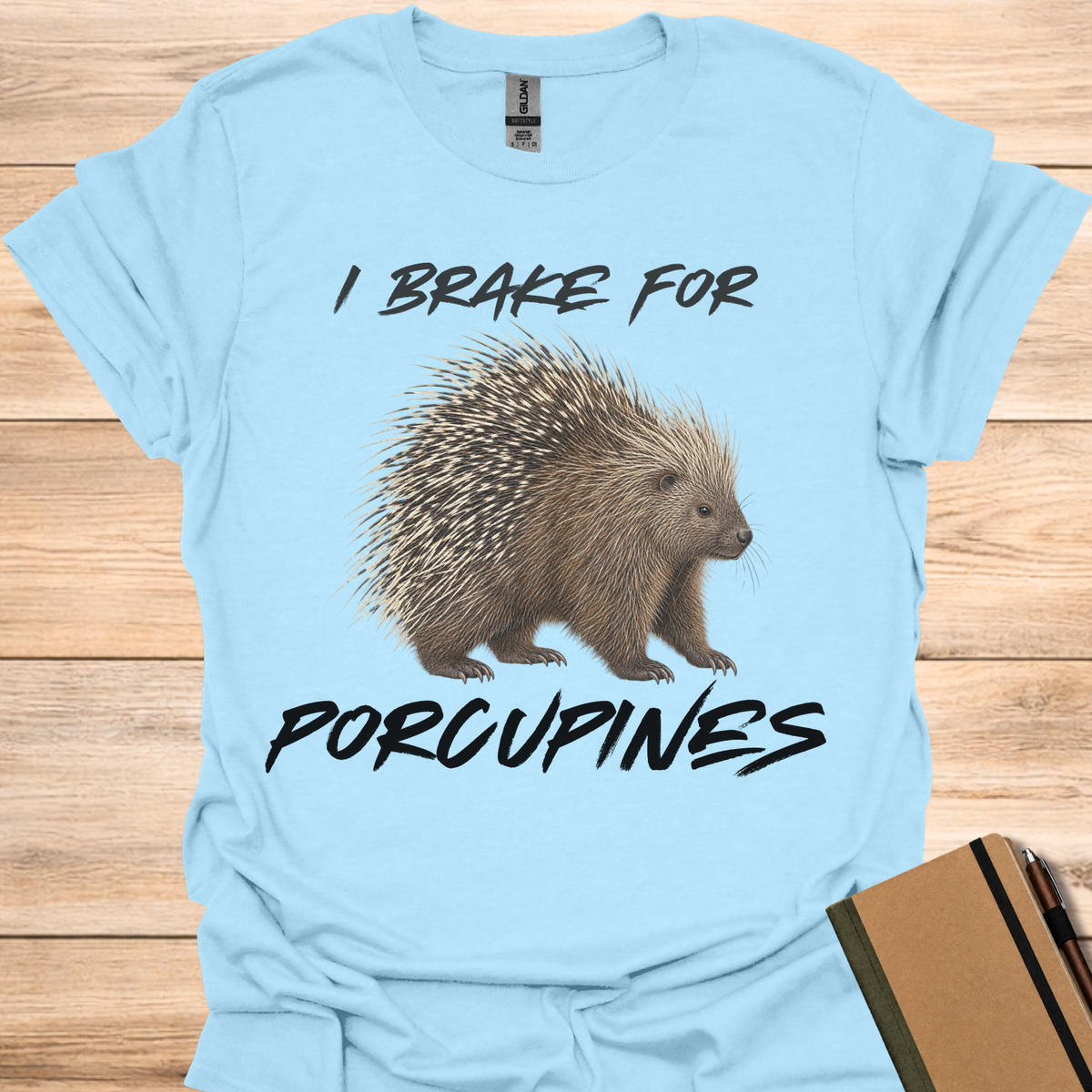 I Brake For Porcupines - Light Blue