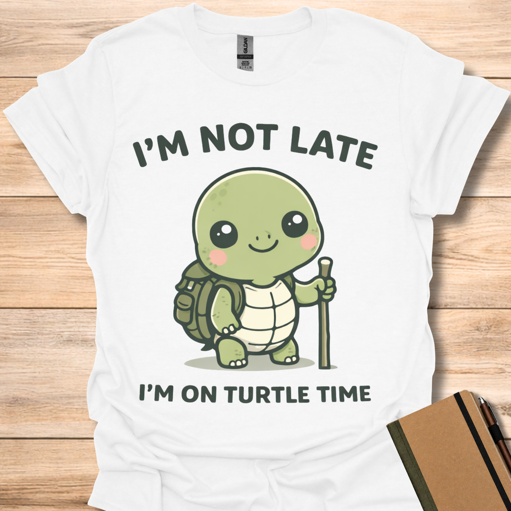 I'm Not Late I'm on Turtle Time - White