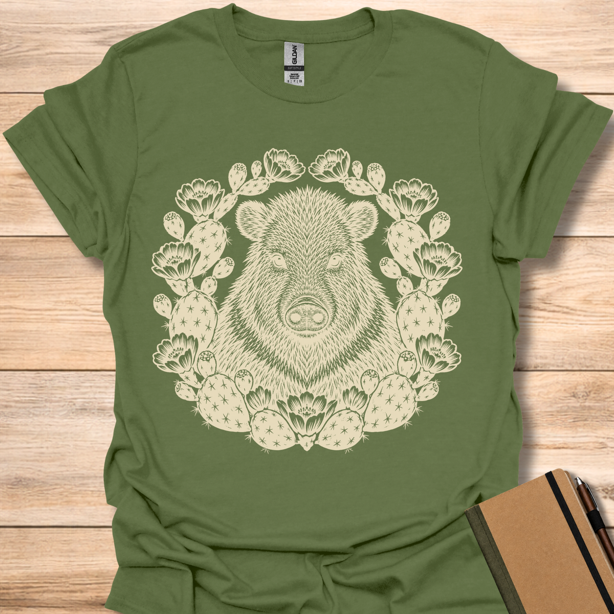 Javelina Block Print - Military Green