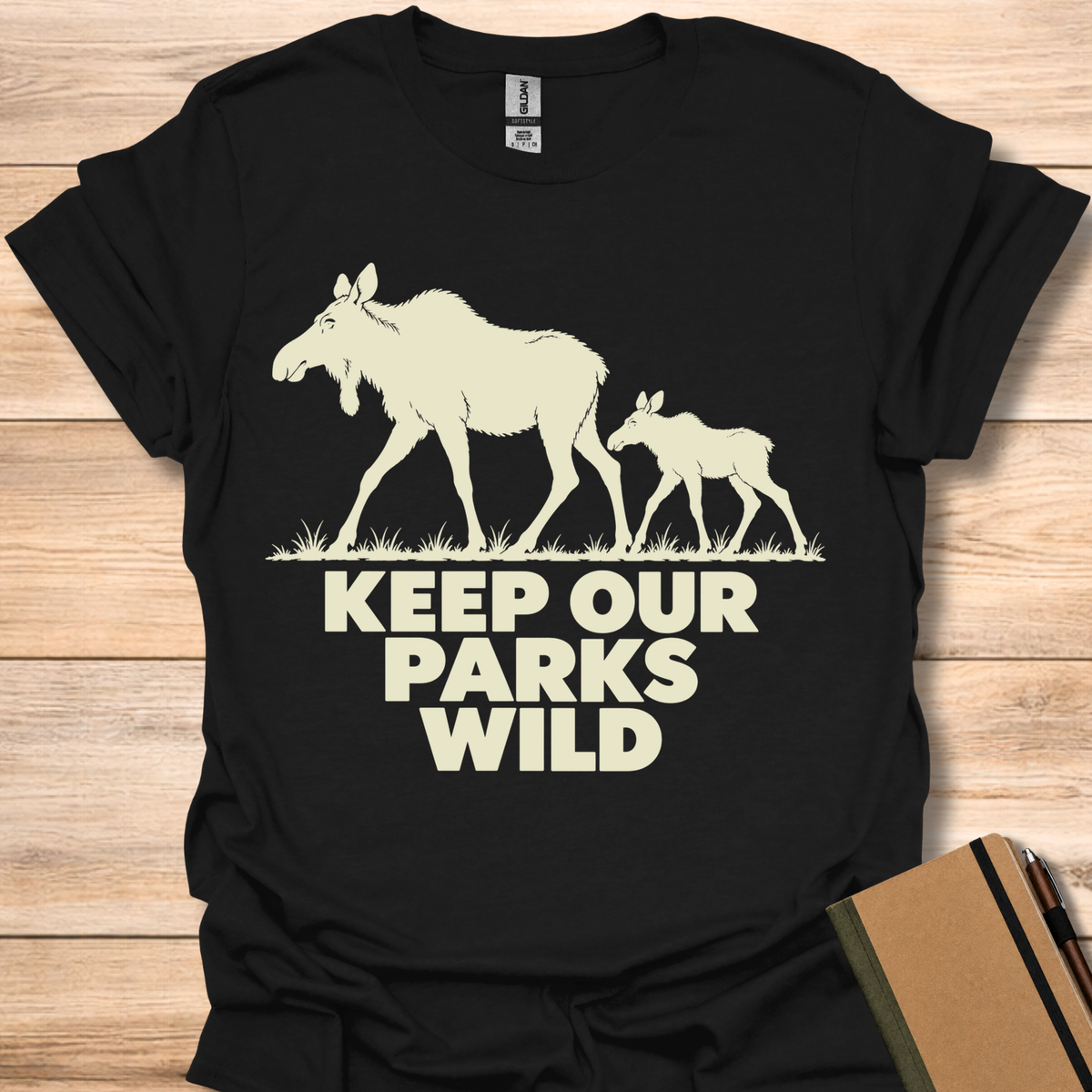 Keep Our Parks Wild Moose - Black