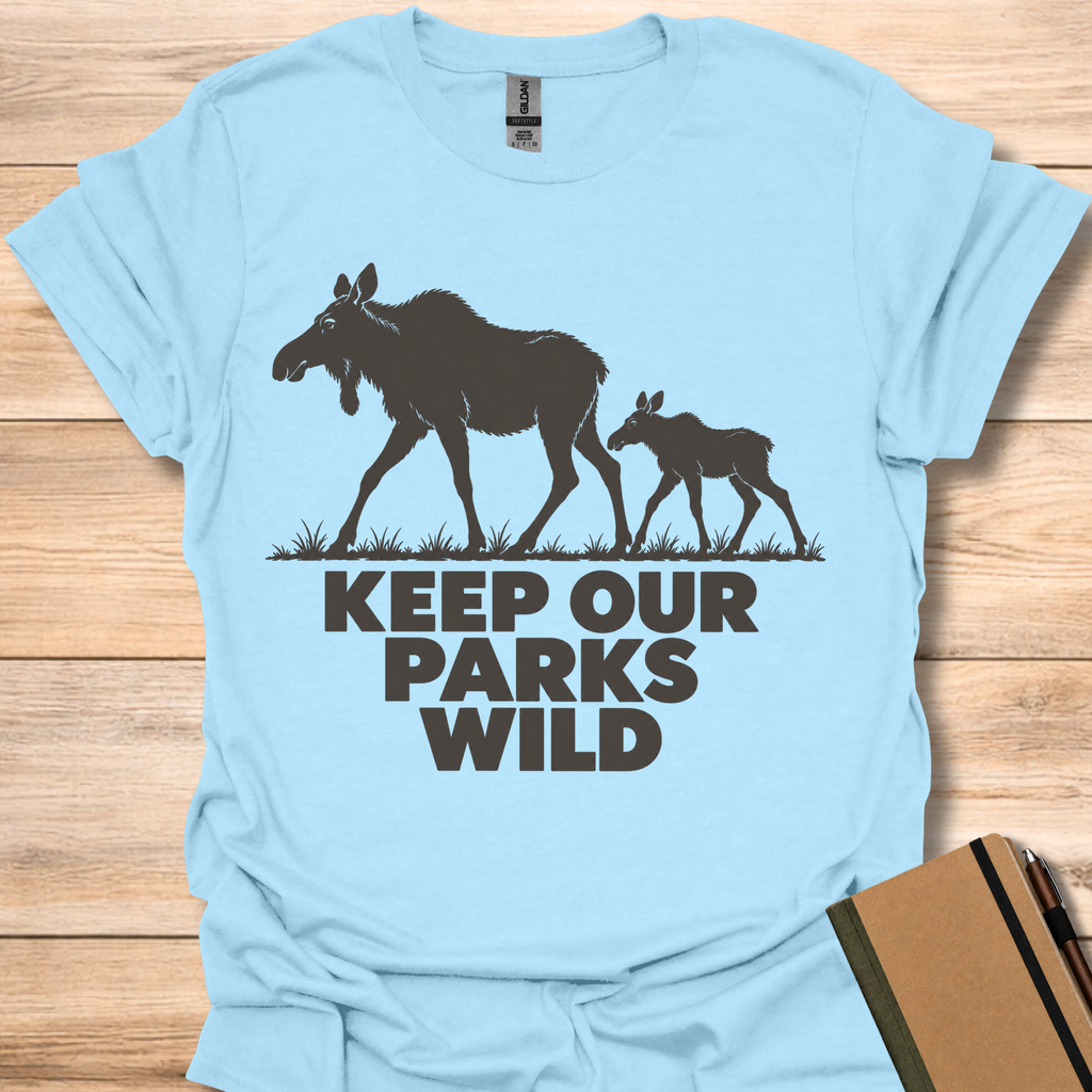Keep Our Parks Wild Moose - Light Blue