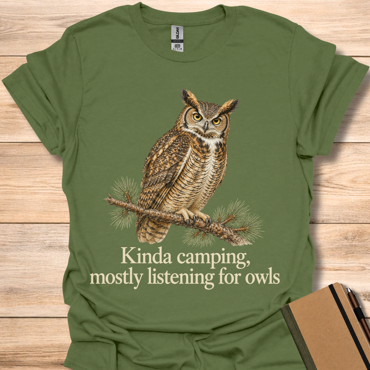 Kinda Camping, Mostly Listening For Owls - Military Green