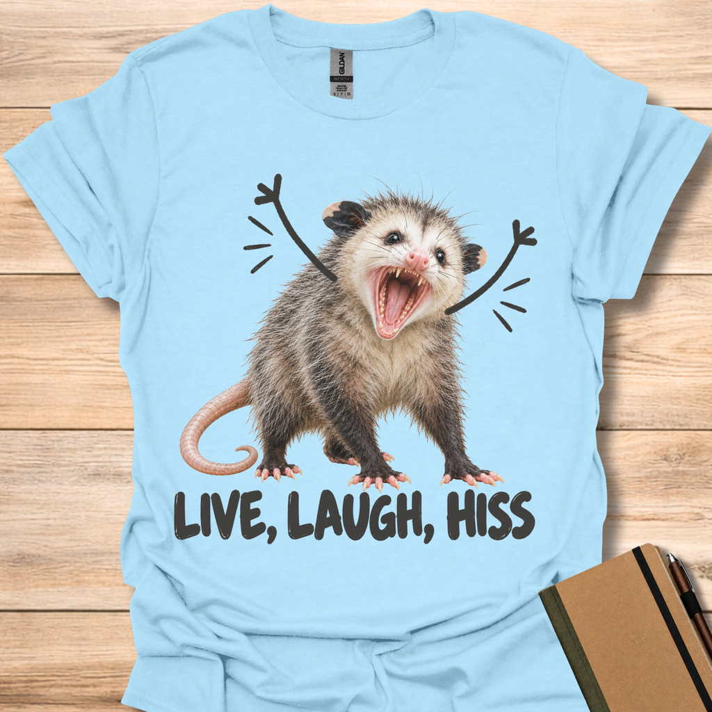 Live, Laugh, Hiss Opossum - Light Blue