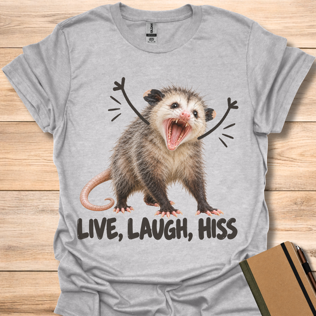 Live, Laugh, Hiss Opossum - Sport Grey