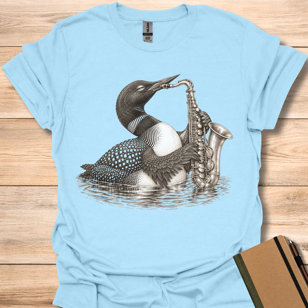 Loon On Saxophone - Light Blue