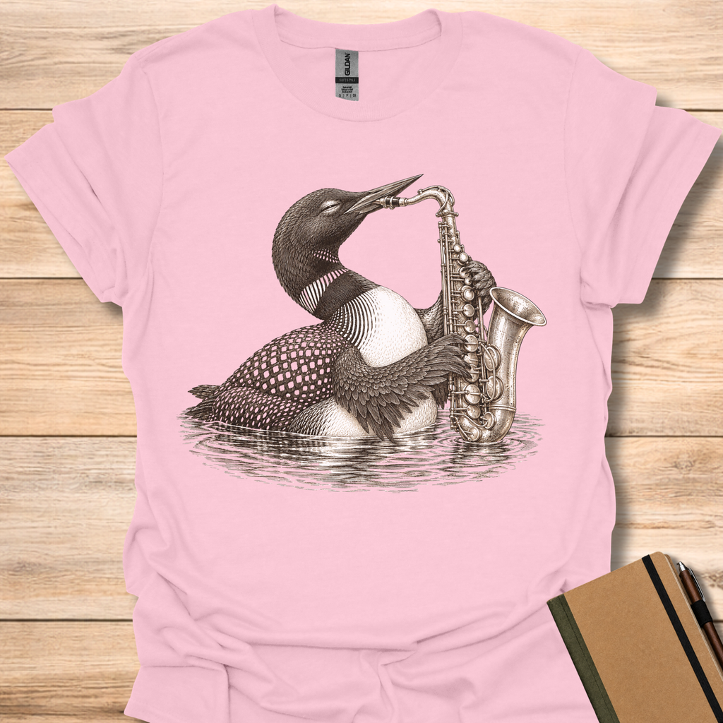Loon On Saxophone - Light Pink