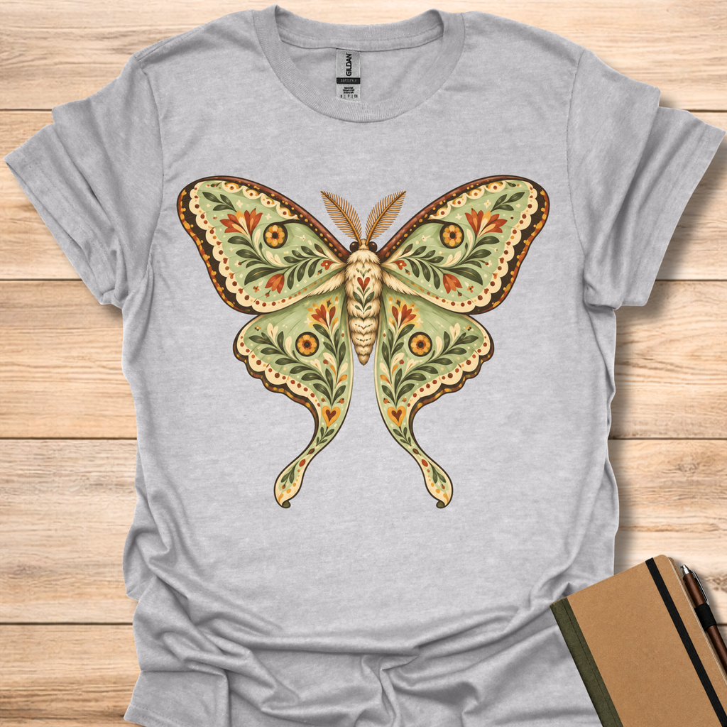 Luna Moth Folk Art - Sport Grey