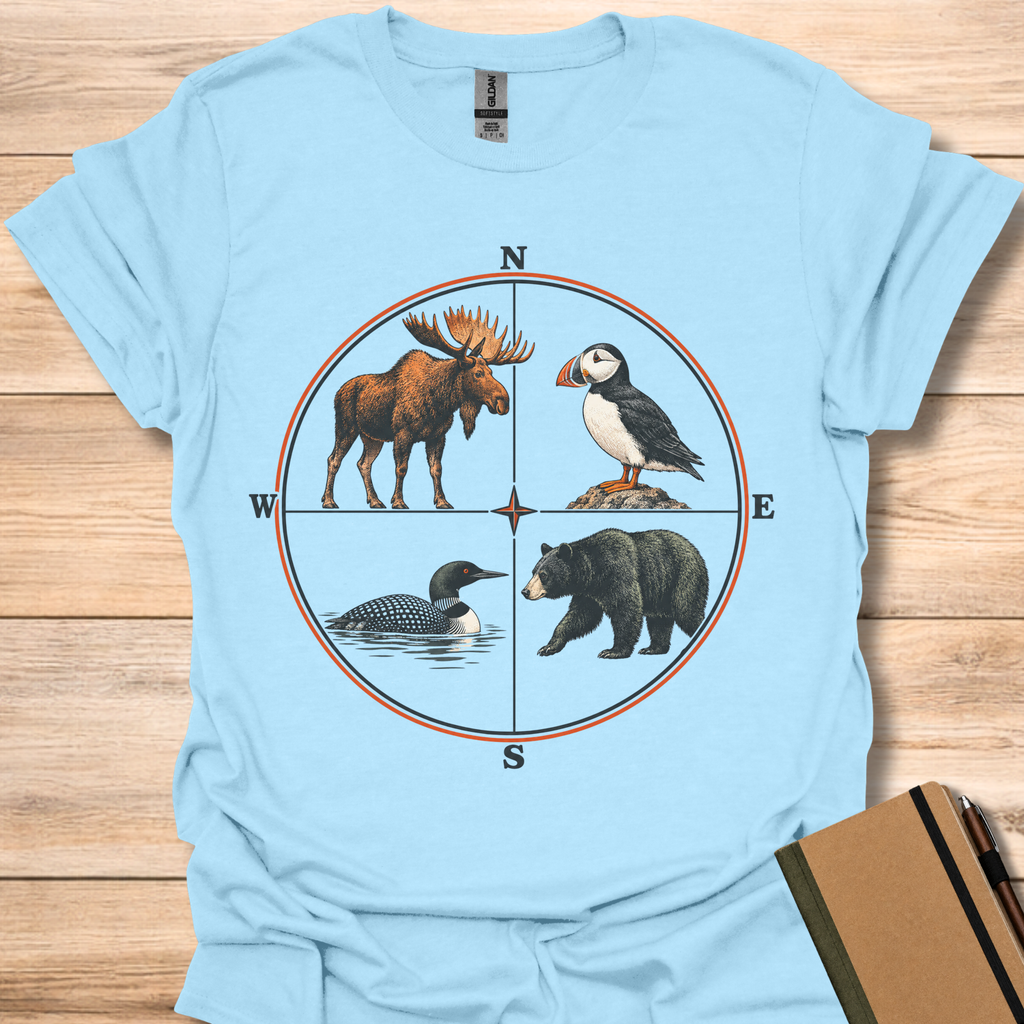 Maine Compass - Light Blue