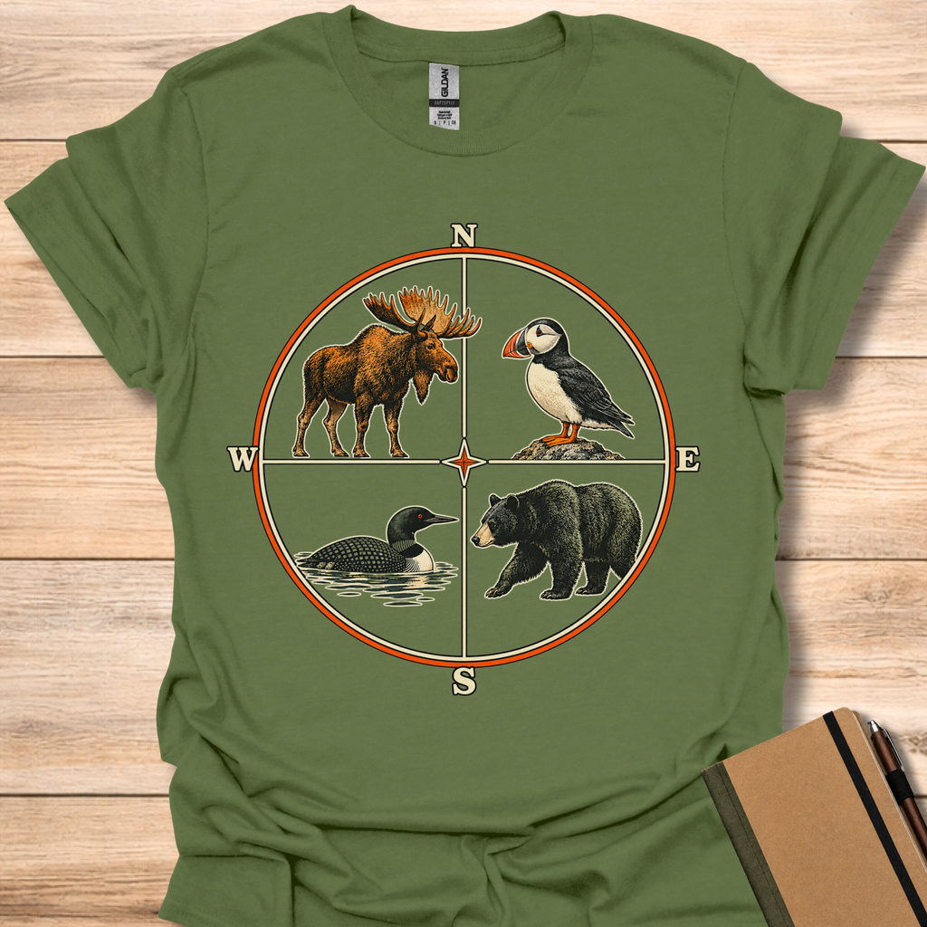 Maine Compass - Military Green