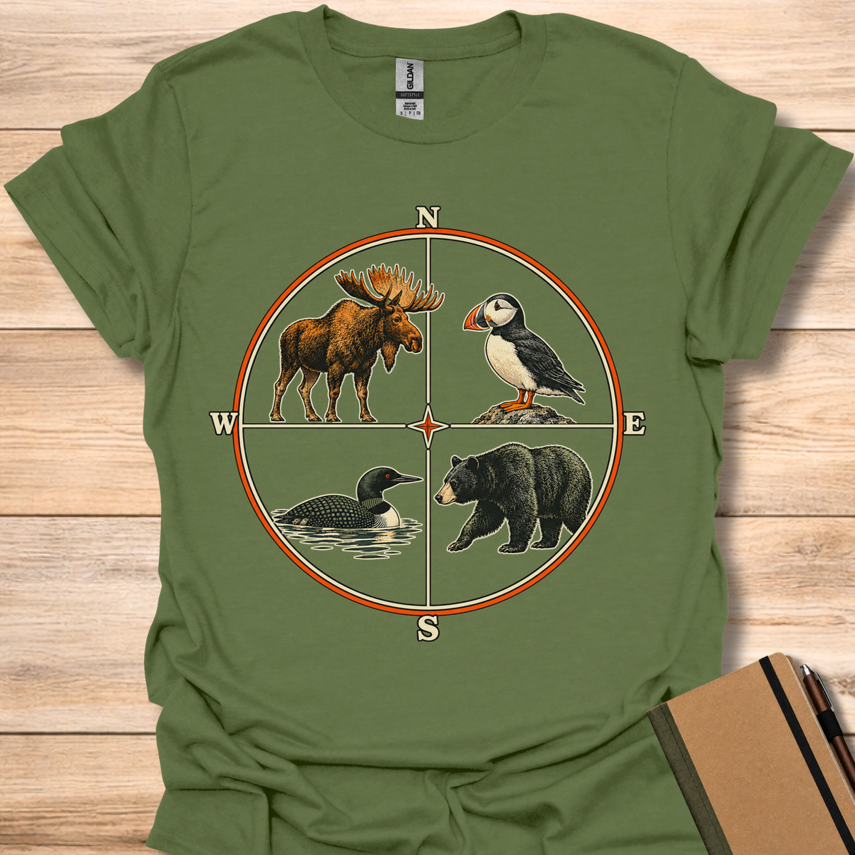 Maine Compass - Military Green
