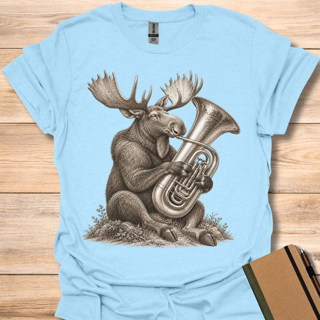 Moose On Tuba - Light Blue